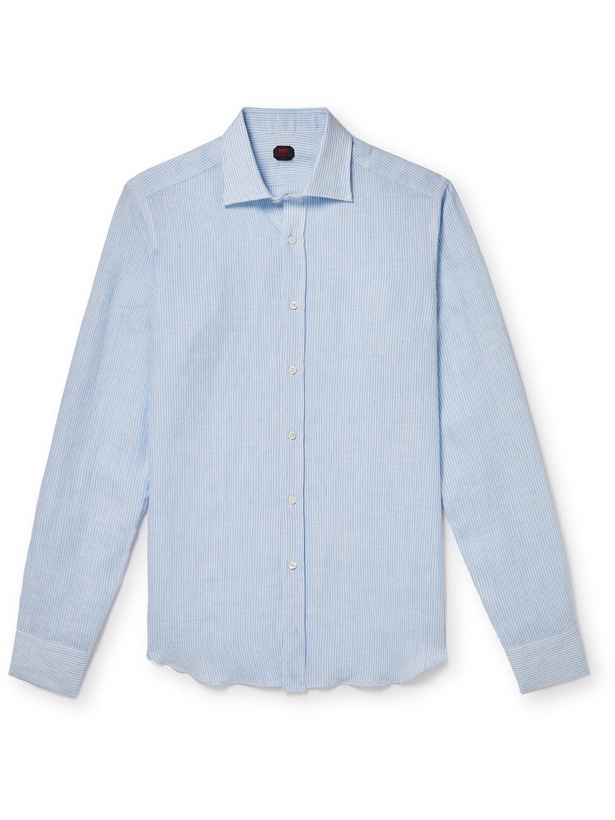 Photo: MP Massimo Piombo - Striped Linen Shirt - Blue