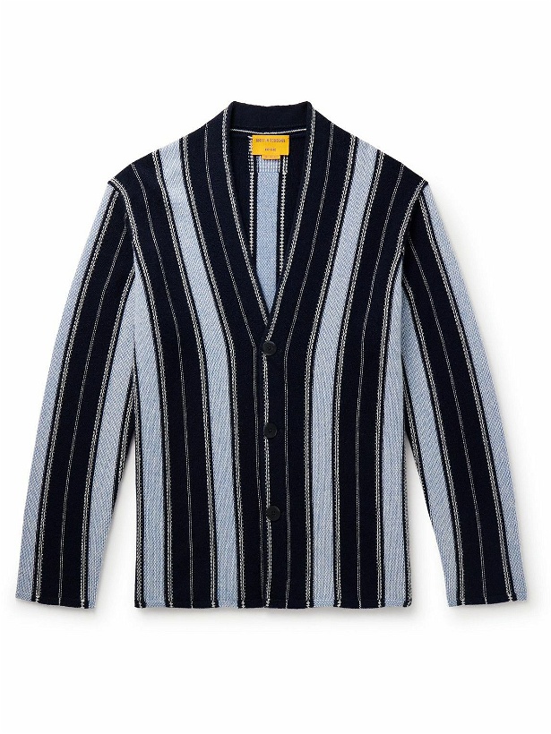 Photo: Guest In Residence - Baja Everywear Striped Cashmere Cardigan - Blue