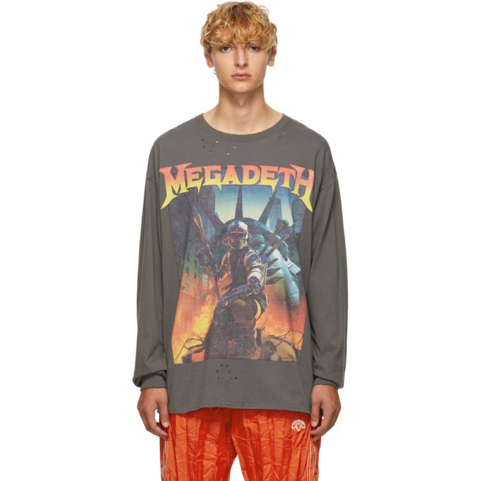 R13 Black Megadeth Fatalbot Long Sleeve T Shirt R13