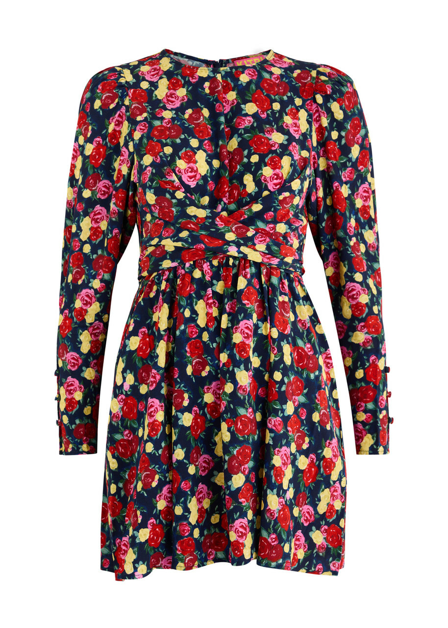 Kitri Jeanetta Floral-print Mini Dress Red