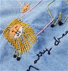 KAPITAL - Bob Marley Embroidered Cotton-Chambray Shirt - Light blue