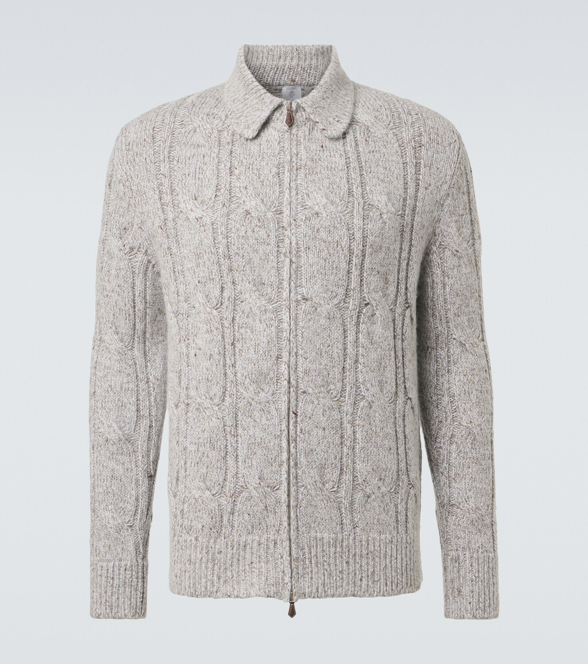 Eleventy Wool, alpaca and silk-blend zip-up cardigan
