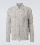 Eleventy Wool, alpaca and silk-blend zip-up cardigan