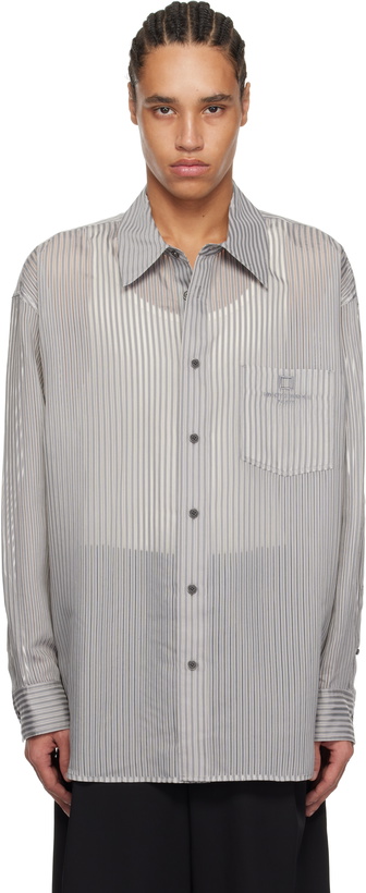 Photo: WOOYOUNGMI Gray Striped Shirt