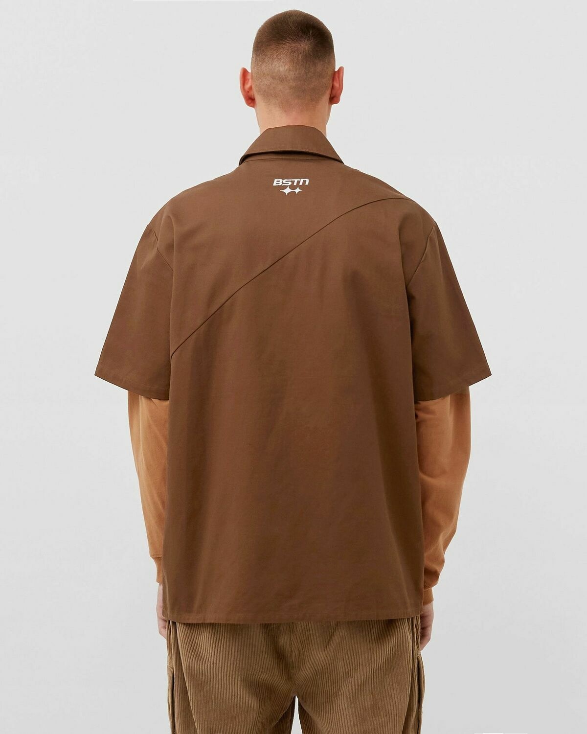Bstn Brand Workwear Warm Up Shortsleeve Shirt Brown - Mens - Shirts & Blouses/Shortsleeves