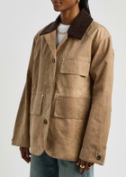 Stella Mccartney Faded Cotton Harrington Jacket Brown Camel