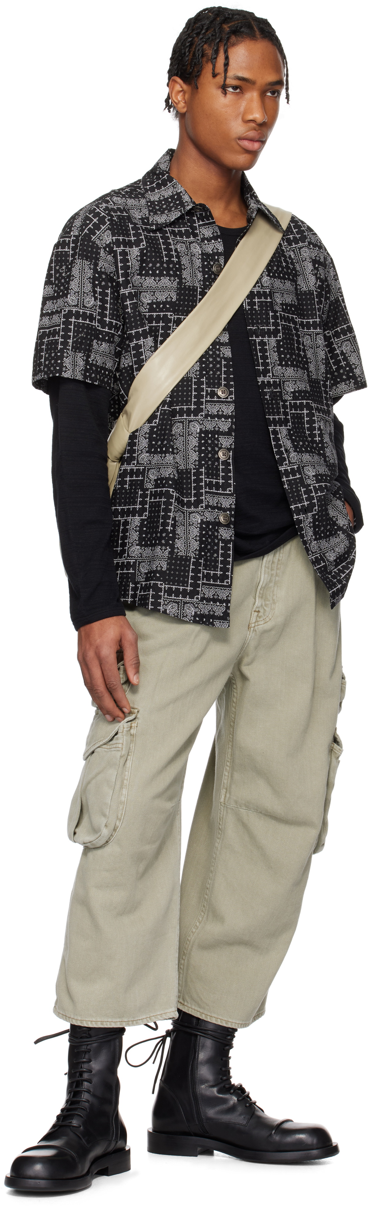 Greg Lauren Black Short Sleeve Shirt