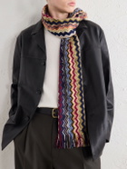 Missoni - Striped Crochet-Knit Wool Scarf - Multi
