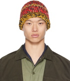 Nicholas Daley Red & Yellow Hand-Crocheted Beanie