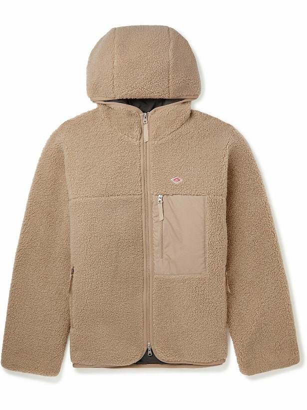Photo: Danton - Logo-Appliquéd Fleece and Shell Hooded Jacket - Neutrals