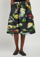 Julia Heuer Sumia Shibori Plissé Satin Midi Skirt - Black - One Size