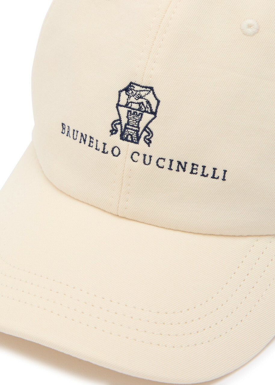 Brunello Cucinelli Logo-embroidered Cotton cap Off White