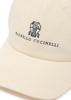 Brunello Cucinelli Logo-embroidered Cotton cap Off White