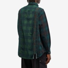 Needles Men's 7 Cuts Over Dyed Flannel Shirt in Green