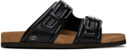 Valentino Garavani Black Fussfriend Calfskin Slides