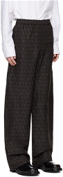 Valentino Black & Brown Toile Iconographe Trousers