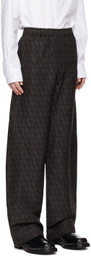 Valentino Black & Brown Toile Iconographe Trousers
