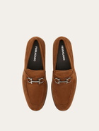 Ferragamo Mens Moccasin with Gancini ornament in Brown