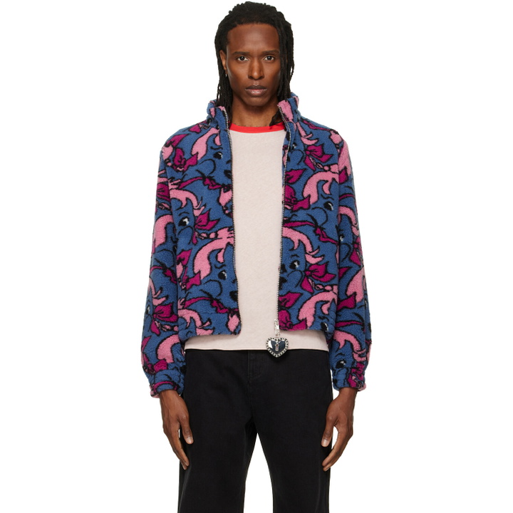 Photo: Chopova Lowena Blue Cheeky Girl Fitted Fleece Jacket