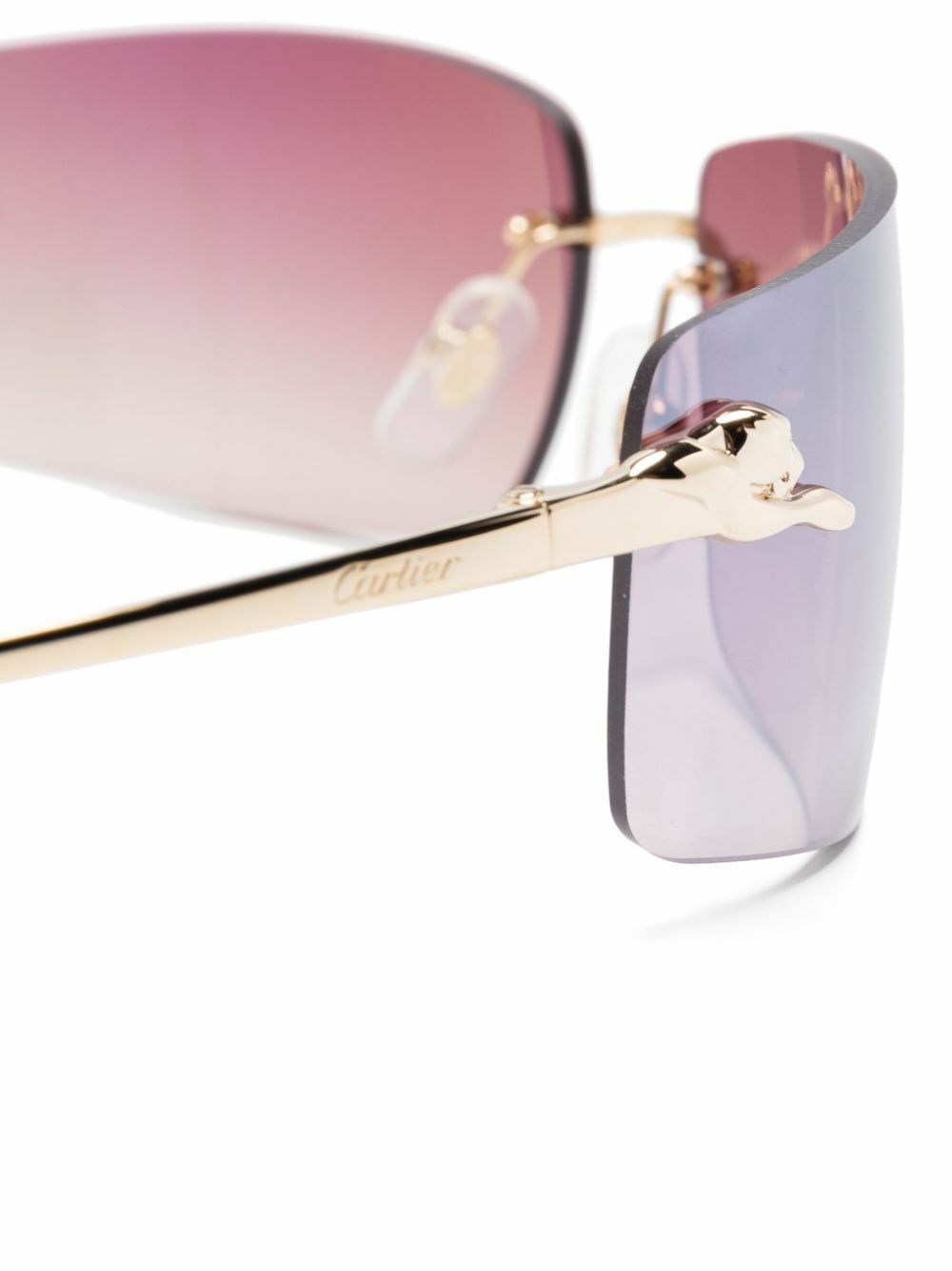 Cartier Eyewear Gold Rimless Sunglasses