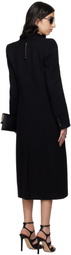 McQueen Black Stacked Shoulder Tailored Coat