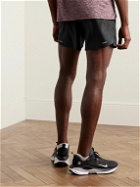 Nike Running - Stride Straight-Leg Mesh-Panelled Dri-FIT Ripstop Shorts - Black