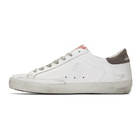 Golden Goose White and Grey Superstar Sneakers