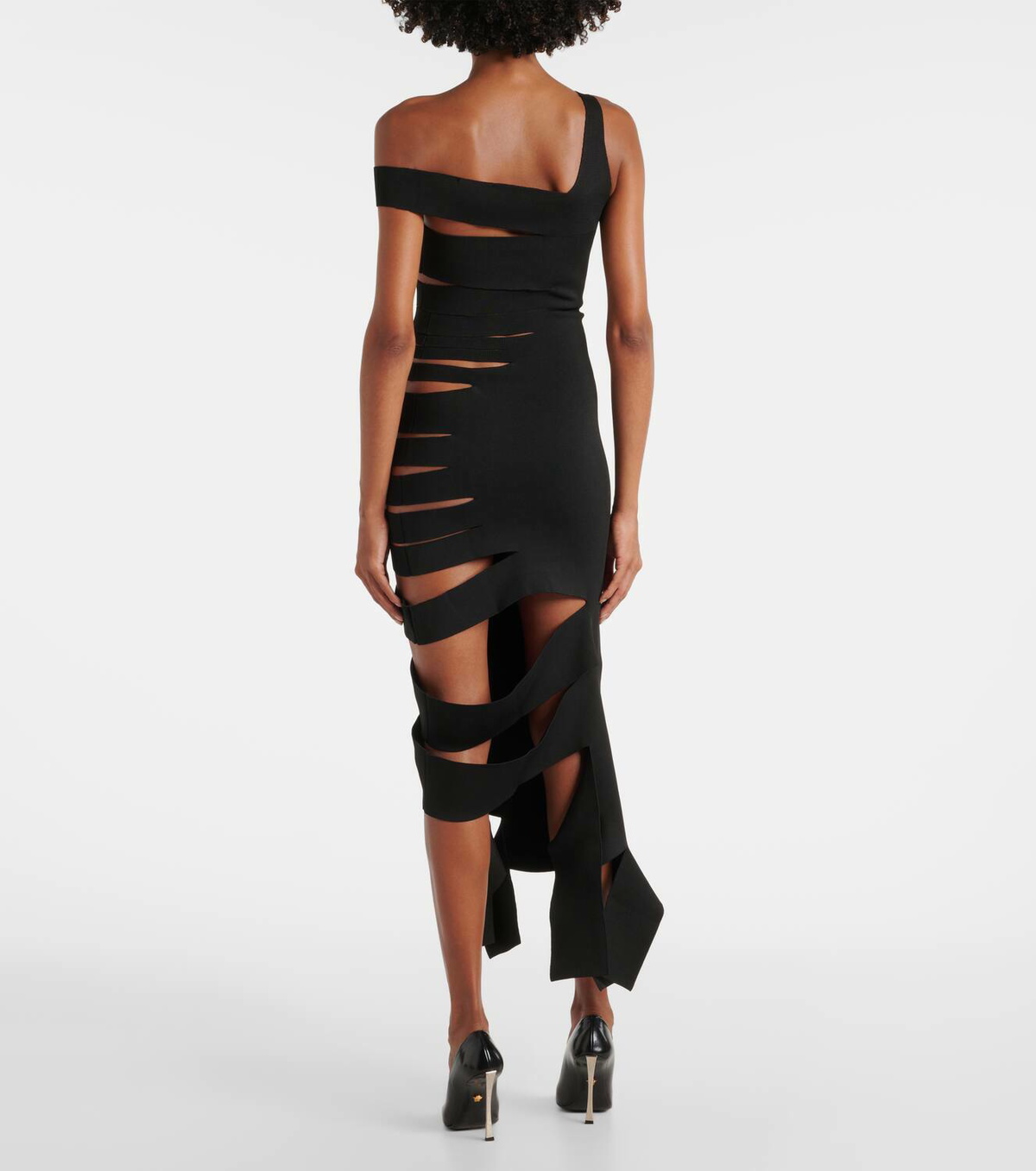 asymmetric cut out midi dress VALENTINA SCARLET ASYMMETRIC CUTOUT MIDI DRESS