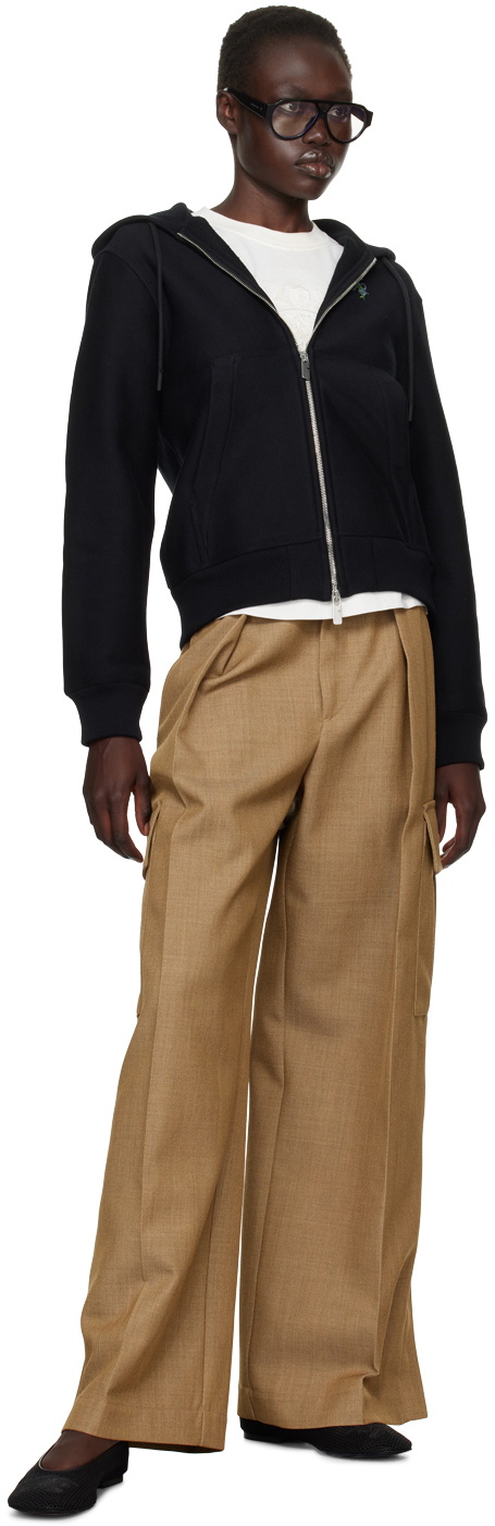 Burberry Black Thistle Logo Zip Hoodie