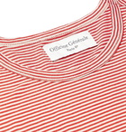 Officine Generale - Slim-Fit Striped Cotton-Jersey T-Shirt - Tomato red