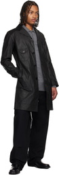 Junya Watanabe Black Coated Cotton Coat