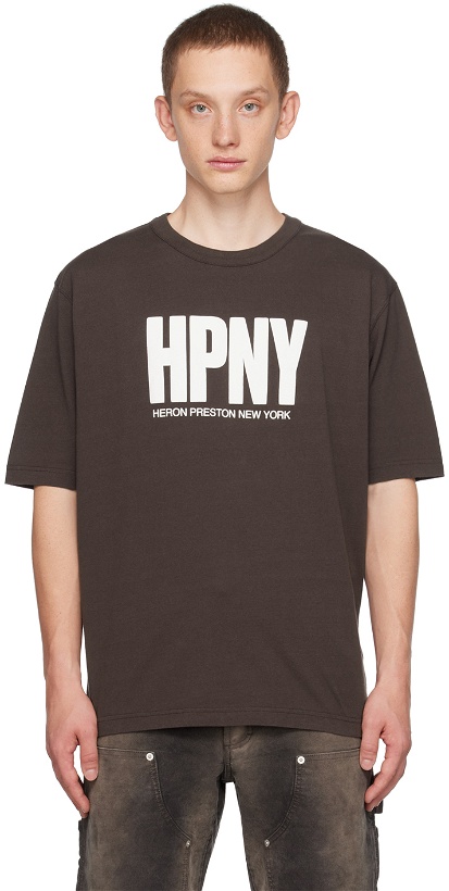 Photo: Heron Preston Brown 'HPNY' T-Shirt