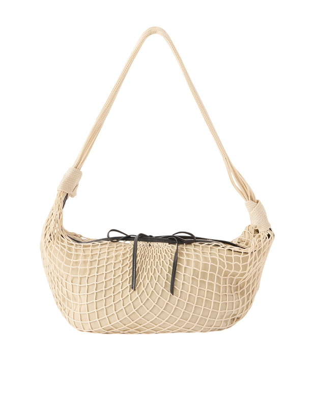 Photo: LEMAIRE - Filt Croissant Leather-Trimmed Fishnet Messenger Bag