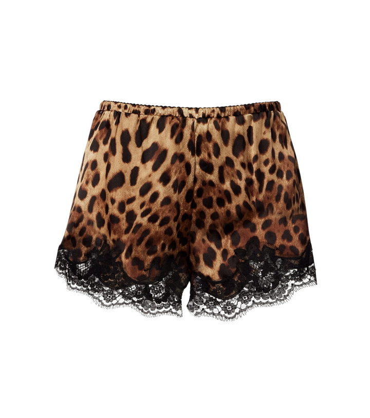 Photo: Dolce&Gabbana Leopard-print silk-blend shorts