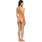 Versace Orange & White Printed One-Piece Swimsuit