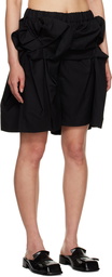 Noir Kei Ninomiya Black Gathered Shorts