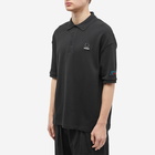 Fred Perry Men's x Raf Simons Embroidered Oversized Polo Shirt in Black