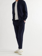 Loro Piana - Tapered Double-Faced Cotton, Silk and Cashmere-Blend Jersey Sweatpants - Blue