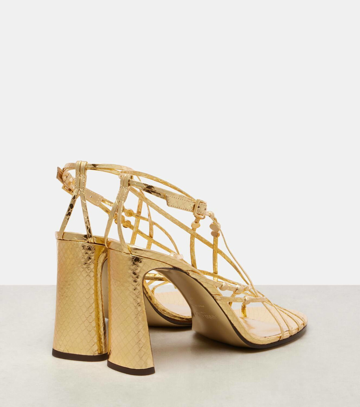 Jimmy Choo Felice 95 beaded metallic leather sandals Jimmy Choo