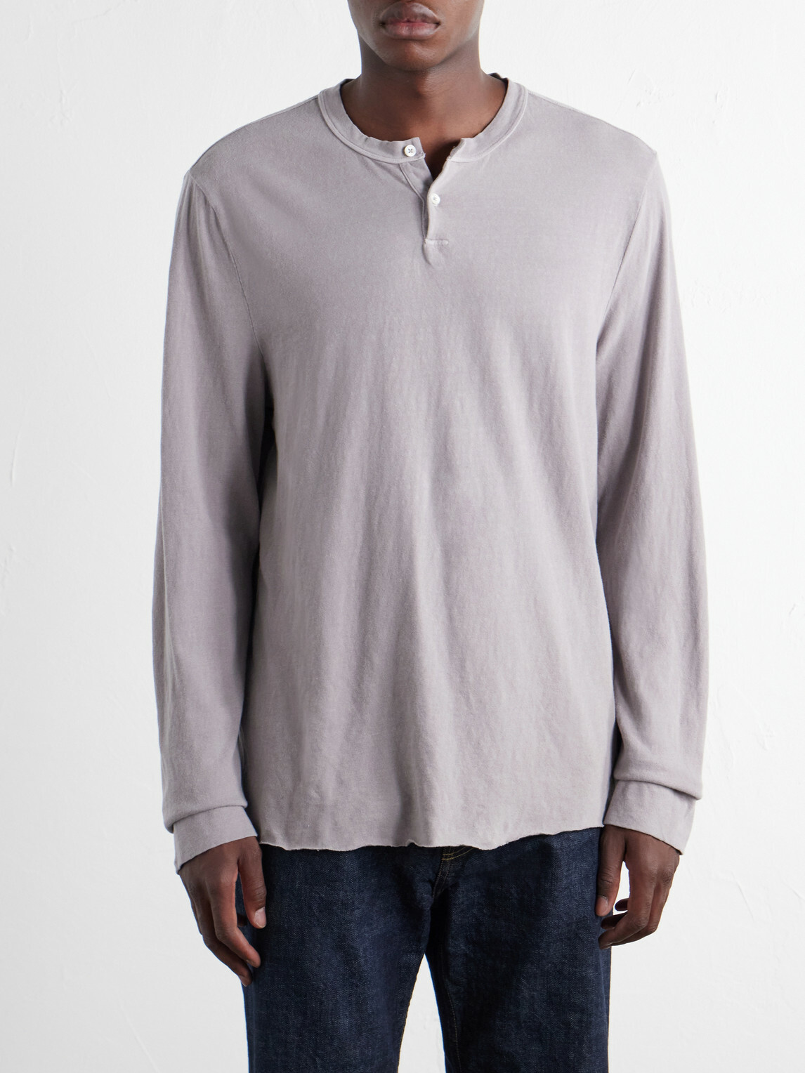 James Perse - Cotton-Jersey Henley T-Shirt - Gray