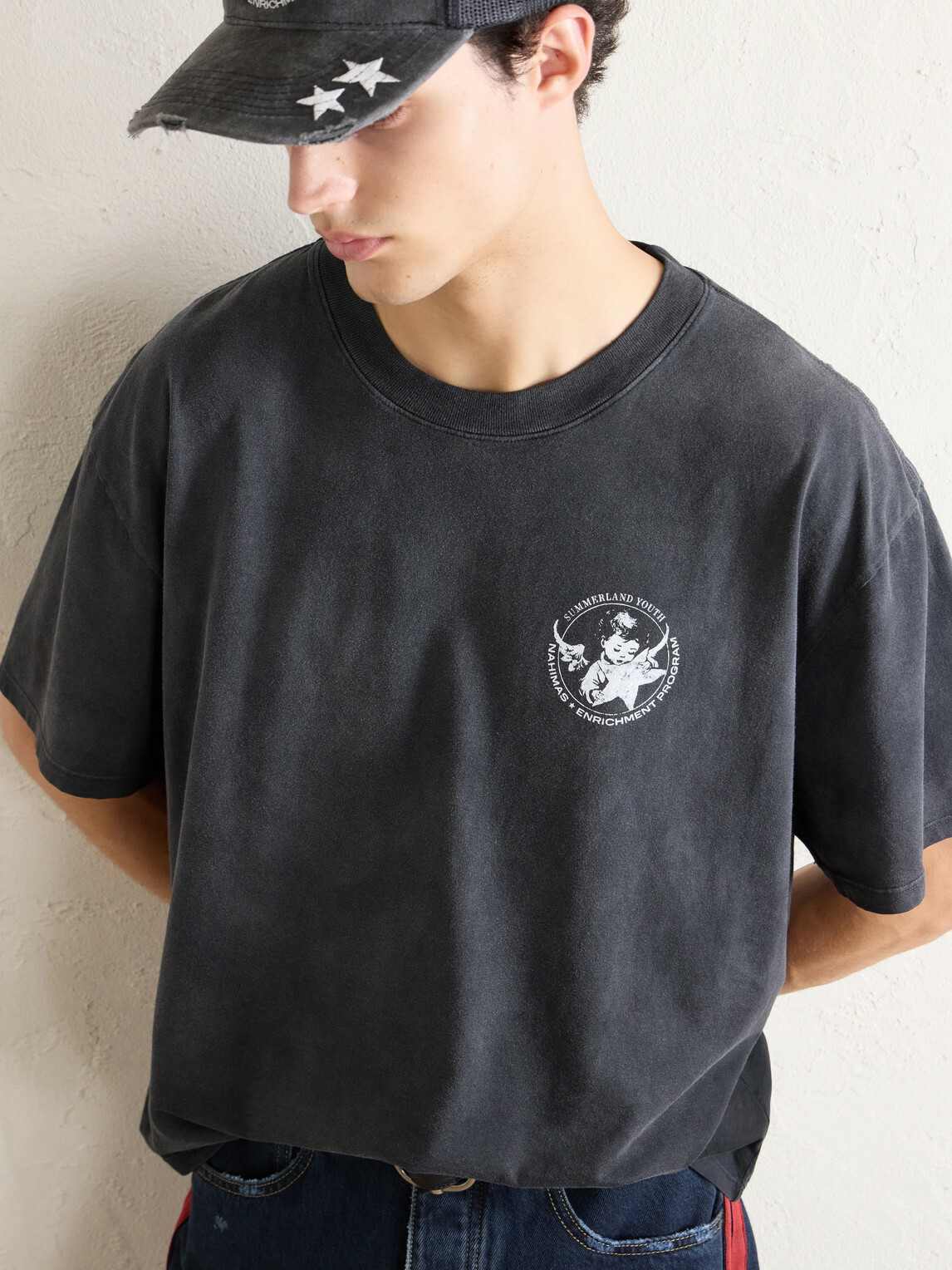 NAHMIAS - Youth Enrichment Program Printed Cotton-Jersey T-Shirt - Black
