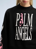 Palm Angels Flames Fitted Crew Sweatshirt