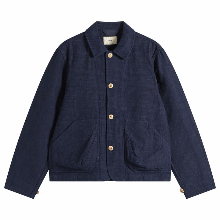 Photo: Folk Men's Prism Jacket in Indigo Texture
