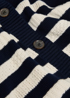 Frame Striped Cotton Cardigan Navy