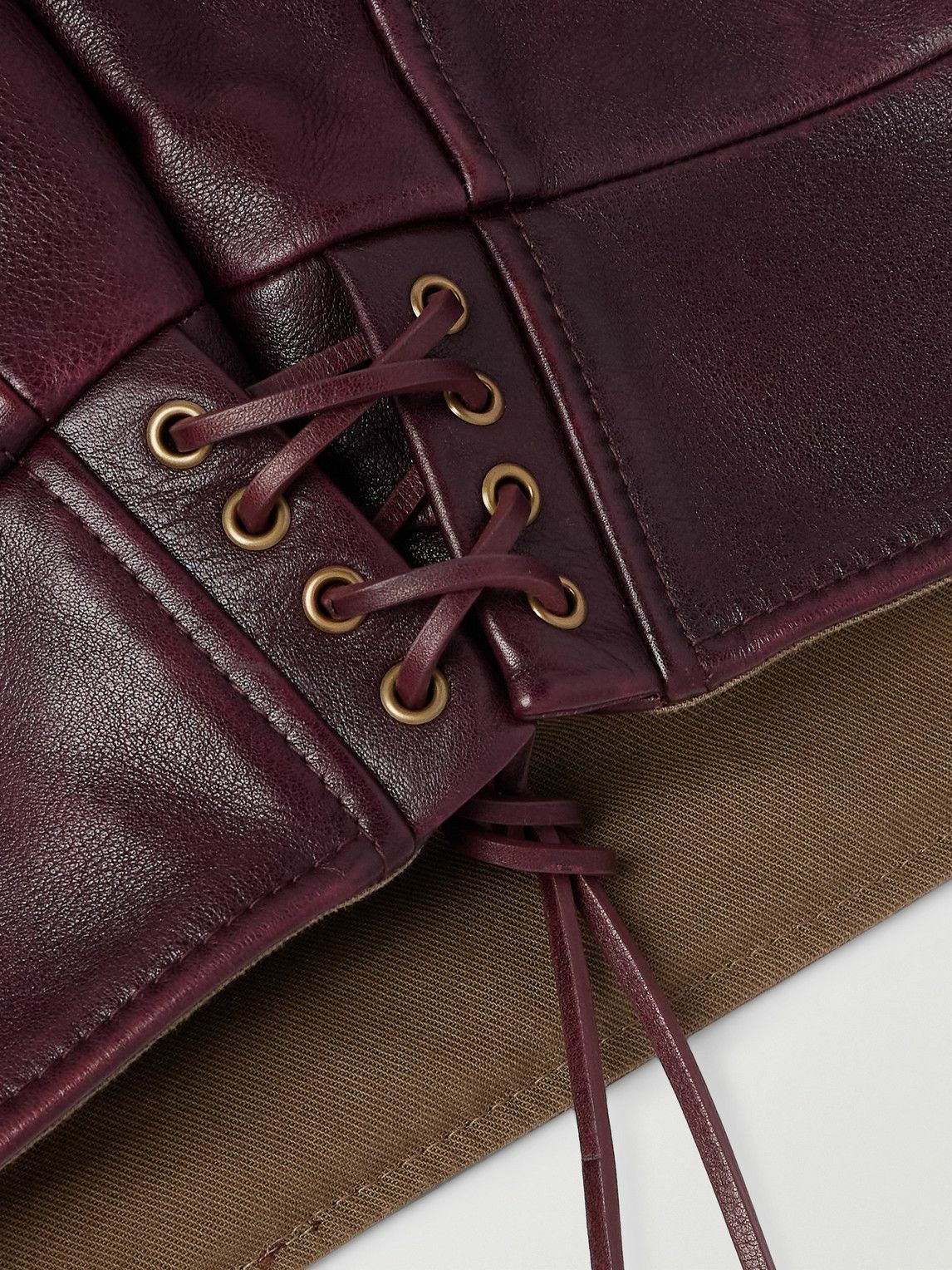 CELINE - Padded Leather Jacket - Burgundy