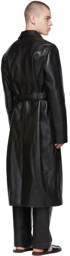 Nanushka Black Kilan Leather Trench Coat