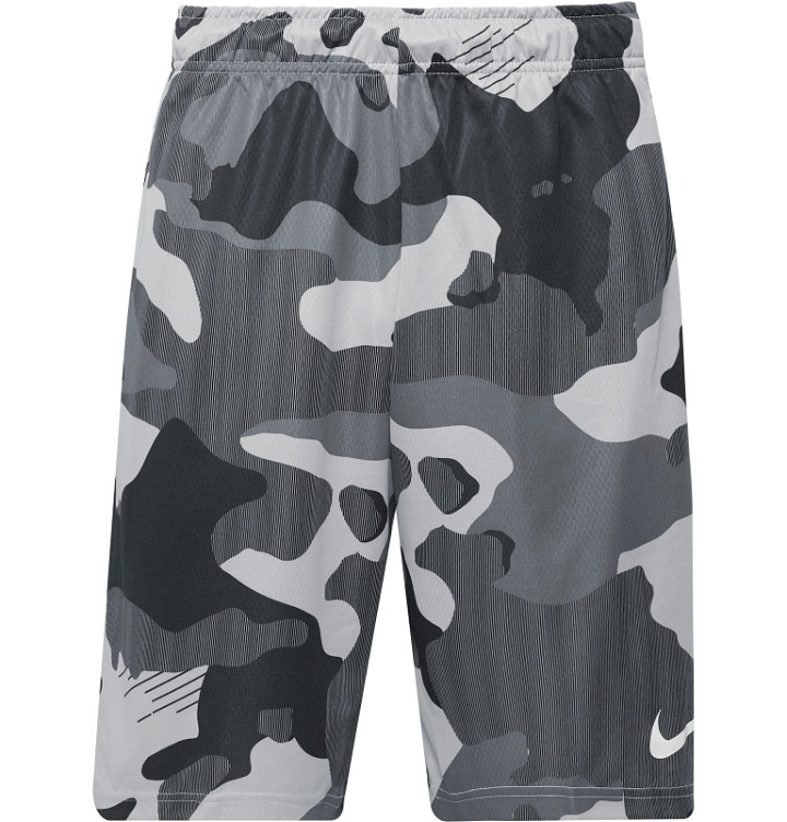 Photo: Nike Training - Camouflage-Print Dri-FIT Shorts - Gray