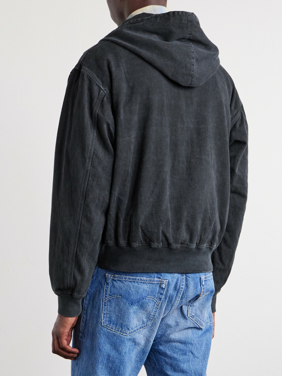 Remi Relief - Cotton-Twill Hooded Blouson Jacket - Gray