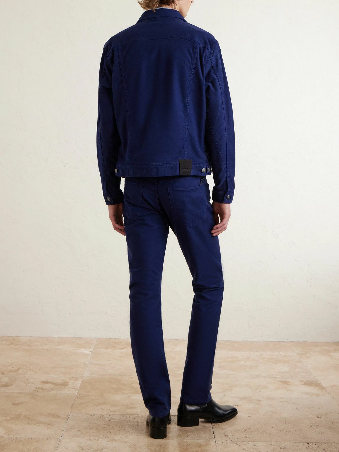 TOM FORD - Icon Cotton-Blend Moleskin Jacket - Blue