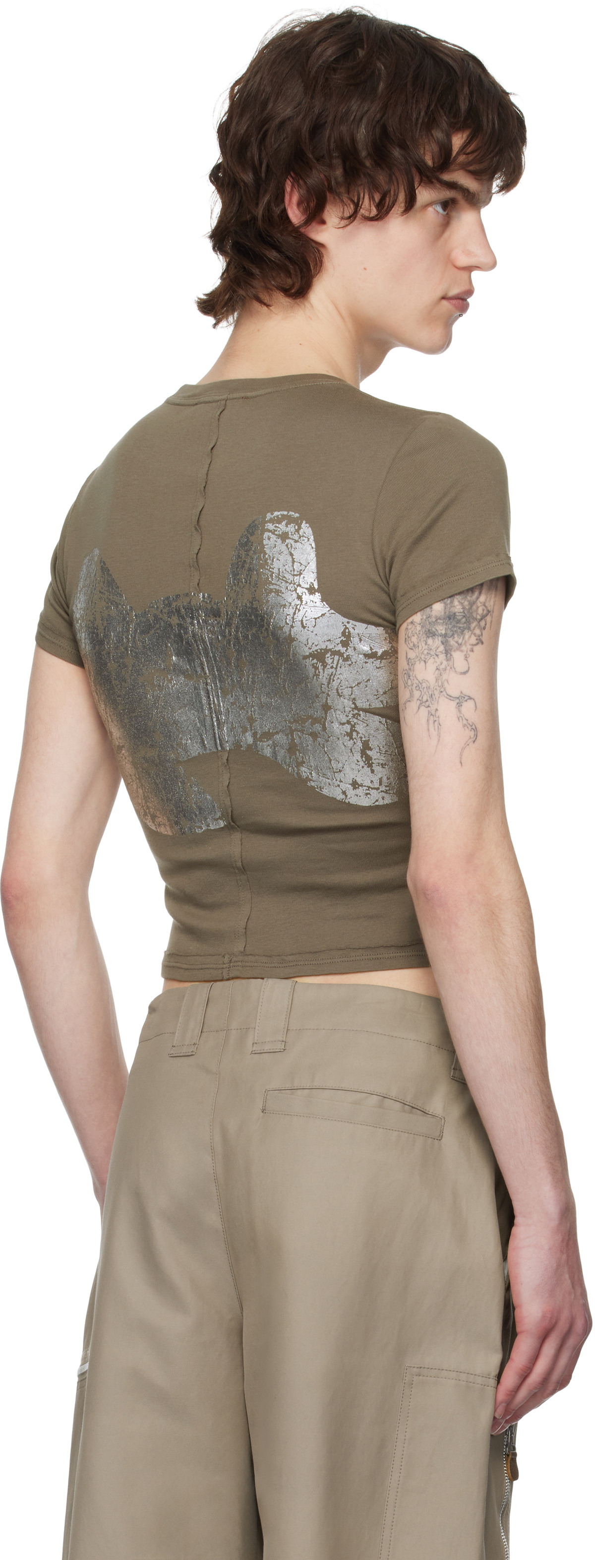 Eckhaus Latta Taupe Lapped Baby T-shirt